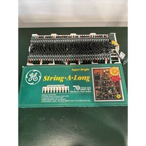 VINTAGE GE 70 STRING-A-LONG SUPER BRIGHT LIGHT SET MULTI‎ COLOR vtg Christmas